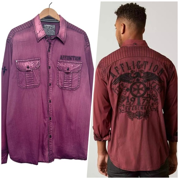 Affliction Other - Affliction | Men | Premium Darken Soul Stretch LS Button Up Shirt 2XL